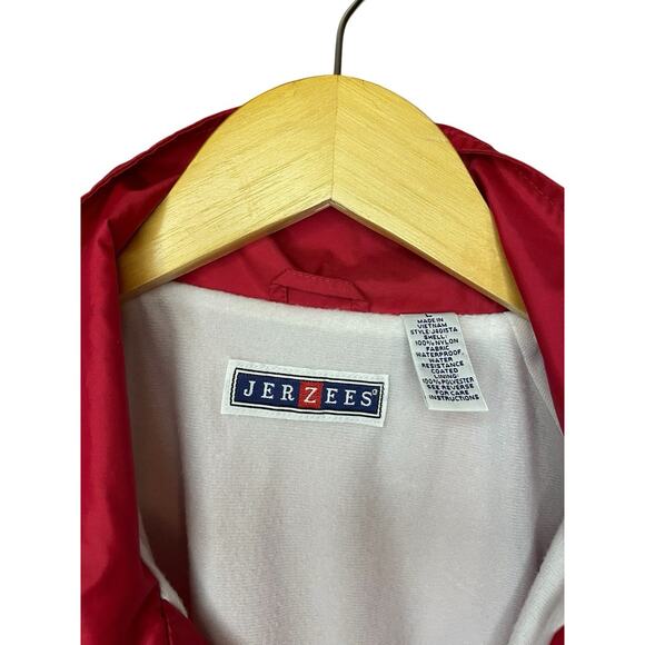 Vintage Jerzees Red Large Windbreaker Jacket Ball Canning Factory Insulated - Picture 3 of 5